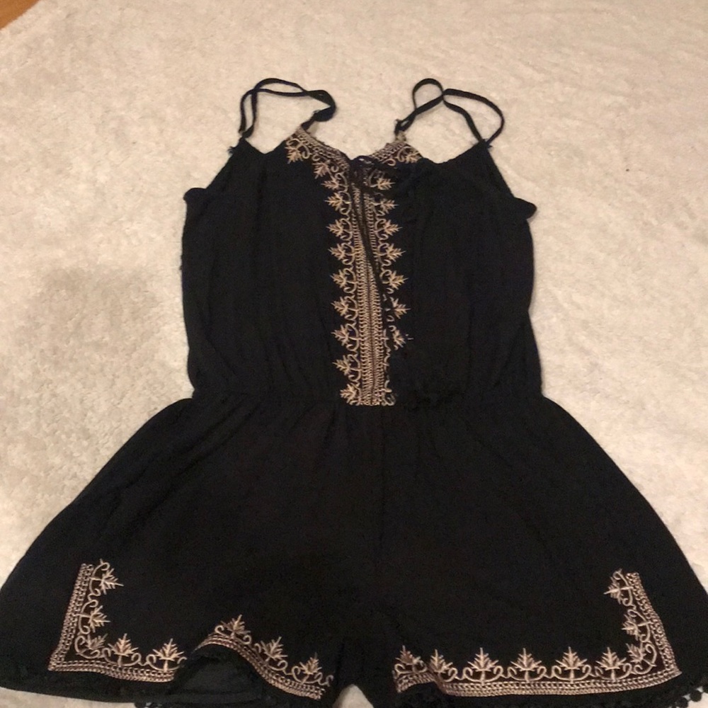 black and gold classy romper jumpsuit
